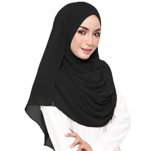 LMVERNA Solid Color Bubble Chiffon Scarf for Women Fashion Soft Hijab Long Scarfs Wrap Scarves