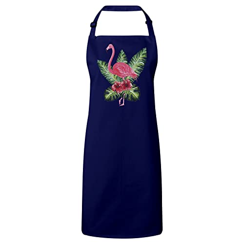 Tablier cuisine premium navy et finitions soignées style jungle exotique chic