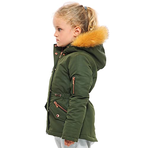 Rokka&Rolla Girls' Water-Resistant Winter Coat Warm Sherpa Fleece Lined Parka Jacket with Hooded Fur3