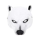 PRETYZOOM DIY Wolf Masks Fox Masks PU Leather Blank Masks DIY Animal Unpainted Craft Masks for Cosplay Masquerade Parties Costume Accessory White