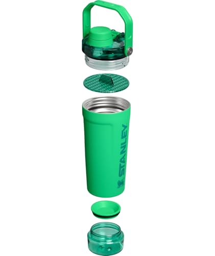 Image of STANLEY Vitalize Shaker Bottle 20 oz | Leakproof Insulated Stainless Steel Shaker Cup | Base Storage and Twist On Fast Flow Lid | Protein Shakes and Pre Workout Powder | BPA-Free | Meadow