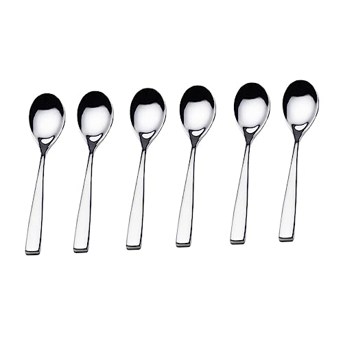 COLLBATH 6pcs 304 Soup Spoons Coffee Stirring Drink Swizzle Spoon Mini Spoon Dinner Spoons Dining Soup Sugar Spoon Coffee Spoon Fruit Spoon Polished Spoons Serving Spoon Rice Spoon Silver