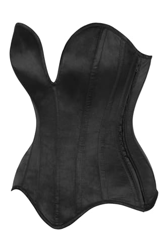 Image of Daisy Corsets Satin Overbust Corset Top for Women. Lingerie, Bustier, and Plus Size. Steel Boned Cincher - Zipper and Lacing