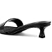 Lookyno Womens Heeled Sandals Open Round Toe Kitten Low Heels for Women Slip on Slide Sandals Mule Heels Fashion Comfort Dress Party Shoes