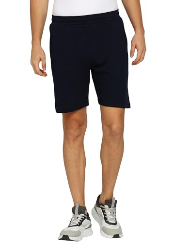 Image of Alan Jones Clothing Men's Easy Stretchable Shorts | Cotton Blend Slub Fabric | Elastic Waist with Adjustable Drawstring | Soft Touch Casual Shorts with Side Pockets