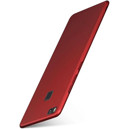 moex® Cover Ultra-Sottile Compatibile con Huawei P9 Lite | Rigida/Anti-graffio, Rosso Metallico