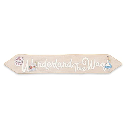 Image of Disney Alice in Wonderland This Way Arrow Wood Wall Decor - Fun Alice in Wonderland Sign for Kids' Bedroom or Playroom