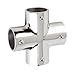 4 Way Pipe Fitting, Stainless Steel Cross Fitting Connector, 25mm 1 Inch 90 Degree Hardware Accessories for Industrial Vintage Style