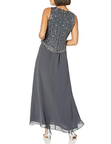 Image of J Kara Womens Sleeveless Mock 2 Piece Beaded Bodice Flare Dress