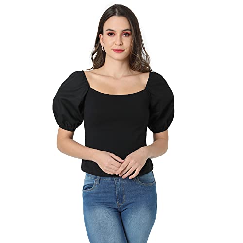Image of PINACOLADA Women Black Solid Casual Top