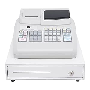DNYSYSJ Cash Management System,Electronic POS System Cash Register with Flat Keyboard&Thermal Printer,Multifunctional Cash Register 47 Keys 6 Digital LED Commercial Cash Register for Retail/Restaurant