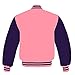 Lishow Fashion Men's Varsity Baseball Letterman School Bomber style all wool Purple sleeves jacket (Pink, 2XL)