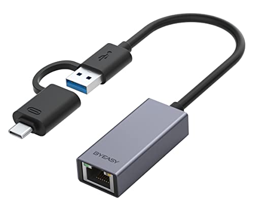 BYEASY USB Type C to Ethernet RJ45 Adapter - High Speed Network Connection