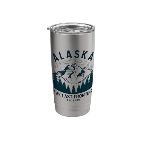 Alaska Last Frontier Mountains USA Vintage Stainless Steel Insulated Tumbler