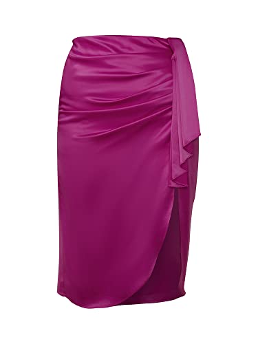Jupe longue en satin violet chic pour femme moderne cherchant un style habillé