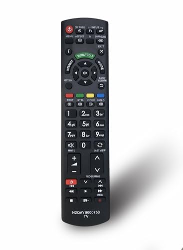 Replacement Remote Control N2QAYB000753 for Panasonic Viera Internet TV N2QAYB000752 TX-L47E5B TX-L32D25BA TX-L32E5B TX-L37E5B TX-L42E5B TX-P42S30B TX-L47EW5 TX-LF42E30 TX-L32D28ES TX-L32E30E