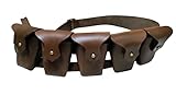 WWI British Canadian Common Wealth P1903 Leather 5 Pocket Ammo Bandolier for Jawa Costume/Halloween/Star War Cosplay Costume