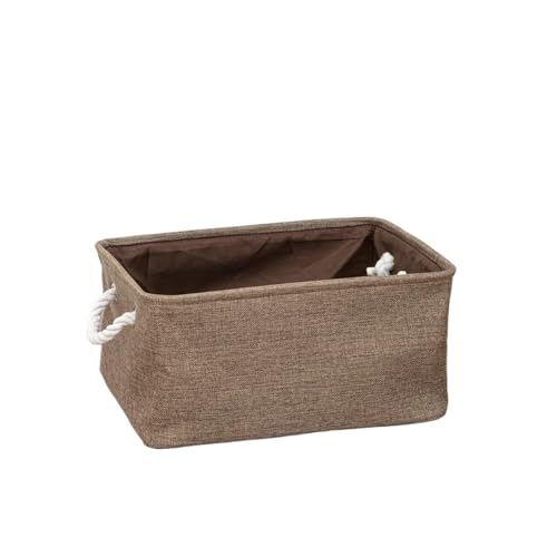 YXADGML Almacenaje Tela Cesta de almacenamiento plegable for ropa cama, tela, armario, oficina, dormitorio(Brown,31x21x12cm-S)