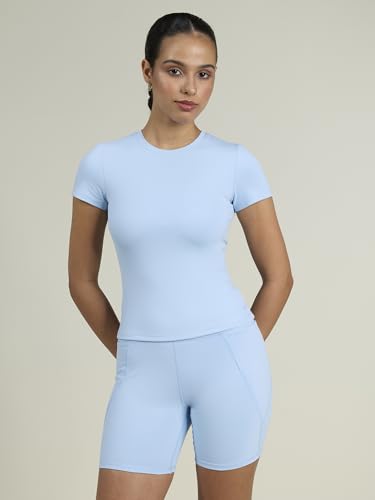 Image of CAVA Sculpt Core Top for Women | Snug Sculpted Fit, Classic Crew Neck, Short Sleeves, Minimal Branding, Everyday Activewear Tee