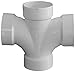 Genova Products 73515 Double Sanitary Tee Pipe Fitting, 1 1/2"