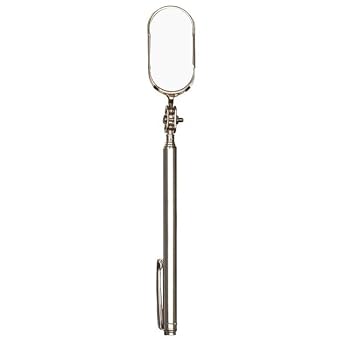 Ullman B-2T Oval Telescoping Pocket Inspection Mirror, 2" Length x 1" Width Mirror, 4-1/2" to 19" Extended Handle Length