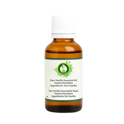 Image of R V Essential Pure Vanilla Essential Oil 50ml- Vanilla Planifolia (100% Pure and Natural) For Skin Face Hair Body Nails Scalp Massage Aromatherapy Diffuser Soap Candle Perfume Making
