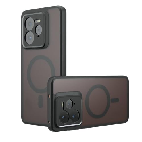 ShouBao Compatible with Realme GT7 Pro 5G Case Cover,Compatible with Realme GT 7 Pro 5G Translucent Matte Back Shockproof Magnetic Case Black