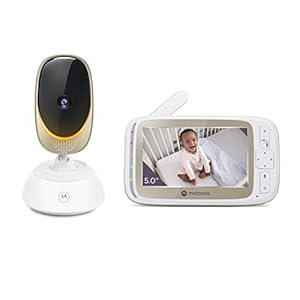 Motorola Video-Babyfoon Met Pan- En Zoomfunctie, 5-Inch Display, Nachtzicht, Terugspreekfunctie, Temperatuursensor, VM85 Connect, Wit