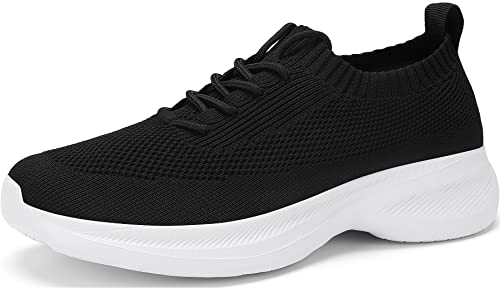 Santiro Mens Walking Shoes Breathable Knit Slip On Sneakers Lightweight Athletic Gym Shoes