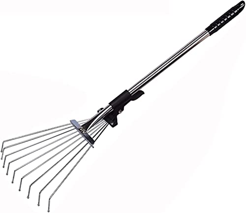 Adjustable Metal Leaf Collector, Telescopic Gardening Tool, Multifunctional Yard Cleaning Rake, Non-slip Comfortable Handle Design, Lawn And Garden Debris Cleaning
