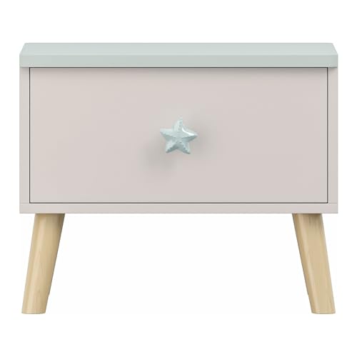 Helloshop26 Table de Chevet Table de Nuit Commode Meuble de Rangement pour Enfant 31 x 38 x 30 cm Blanc Vert Menthe 03_0011029