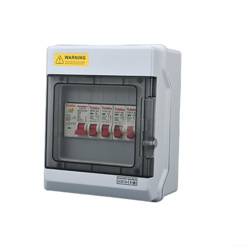 Caja de distribución de 4 vías e interruptor de 63 A con estanqueidad IP65 4
