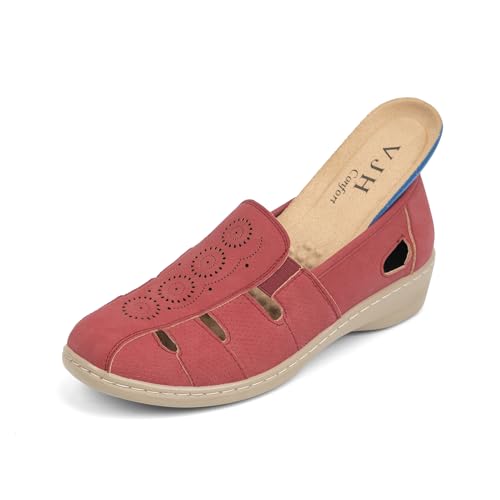 Image of VJH confort Women's Flat Shoes, Slip-on Round Toe Light Weight Comfort Casual Walking Shoes