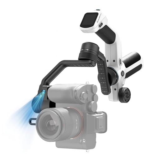 FeiyuTech SCORP Mini 2[Official]3 axis All in One Gimbal Stabilizer for Mirrorless/Action Cameras/Smartphone,Built-in AI Tracker,Native Vertical Shooting,for Sony ZV-E10/Gopro12/iPhone16Pro Max,White