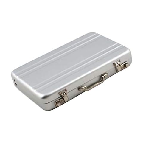 Mini maleta de aluminio para tarjetas de visita Ausuky B071985, plateado Cover