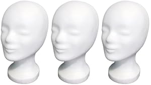 FP 3 x Styroporkopf Perückenständer Standard