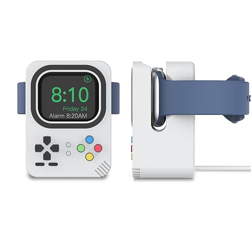 LJFLYXRI Charger Stand for Apple Watch,Compatible for All Apple Watch Series Ultra/SE/8/7/6/5/4/3/2/1,Silicone Desk Stand Holder for iWatch Compatible for NightStand Mode (Grey)