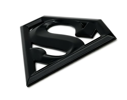 Image of Elektroplate Officially Licensed DC Comics Superman Black All Metal Emblem for Cars, Trucks, and All Auto | Universal Fit at 4.2 inch x 3.0 inch | Weatherproof