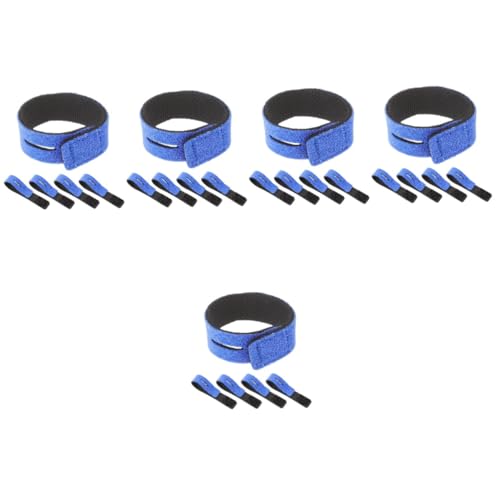 BESPORTBLE 5sets Fishing Pole Straps Boat Rod Wraps Elastic Ties Sleeve Safe Transportation Prevent Tangles on The Water 5pcs*5