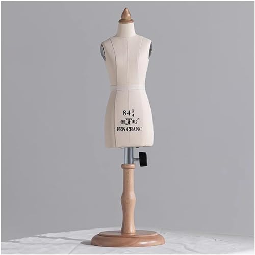 Maniquí de costura – Forma de cuerpo completo a media escala con soporte de madera para costura y formación de patrones