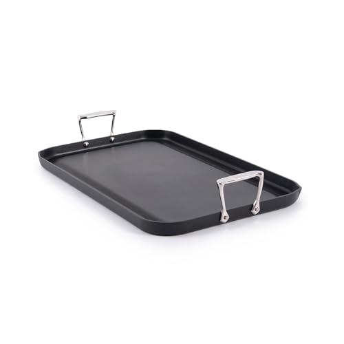 Image of All-Clad HA1 Hard Anodized Nonstick Griddle Pan For Stovetop 13 x 20 Inch, Double Burner, Professional Cookware, Dishwasher-Friendly, Oven-Safe Up to 500°F, Black