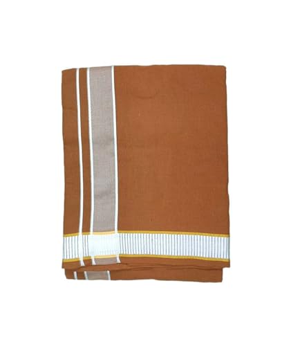 Stylesindia Men's Cotton Colored Dhoti with Fancy Border Kerala-style Veshti Mundu Kaili Lungi 2.0 Mtrs