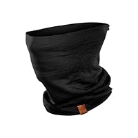 menique Schlauchschal Herren – 100% Merino Wolle Loop Schal, Atmungsaktives Halstuch und Halswärmer, Fahrrad Winter Sportschal für Männer, Motorrad Halstuch Herren, Ski-Maske (Schwarz)