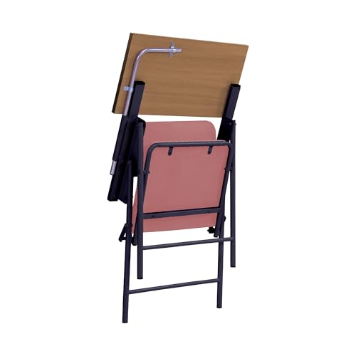 Image of Spacecrafts Folding Study Chair with Writing Pad | Home Tuition Desk Chair (Peach with Pad)