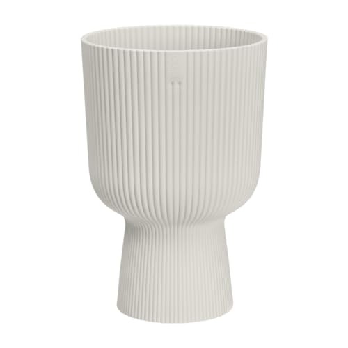 elho Vibes Fold Coupe 14 - Indoor Plant Pot - 100% Recycled Plastic - diameter 13.9 x H 21.0 cm - White/Silky White - Image 2