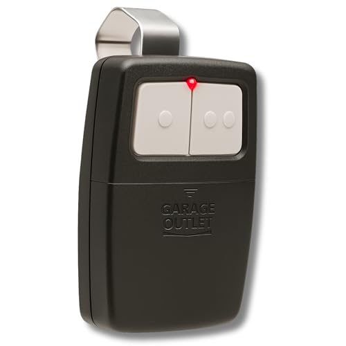 Universal Garage Door Opener Remote – Compatible with LiftMaster, Chamberlain, Genie, Linear, Replaces KLIK1U, 375UT, 375LM, Controls 2 Garage Doors or Gates, Works with Learn Button & Dip Switch