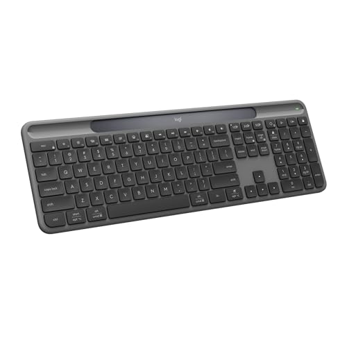 Logitech Signature Solar+ Wireless Keyboard Graphite Solar-Powered Bluetooth & Logi Bolt Multi-Device Compatible