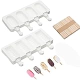 Tamaño y contenido: 2 tipos de moldes + 50 palitos, el tamaño es de 125 x 215 mm, 110 x 195 mm, el tamaño del palito es de 94 x 10 mm, este es el mejor tamaño y cantidad, ahorrando tiempo y espacio. Cada familia, amigo y pareja puede degustar deliciosos helados caseros, adecuados para refrigeradores de varios tamaños y tipos, no se preocupe por ocupar espacio.
