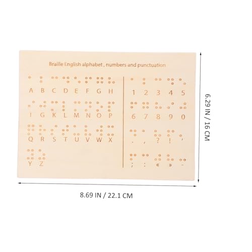CAXUSD Holz-Braille-lernbrett für Blinde Menschen Braille Alphabet und Zahlentafel Pädagogisches Hilfsmittel für Erlernen von Braille Inklusive Buchstaben und Zahlen für Blinde Unterstützungsbedarfe