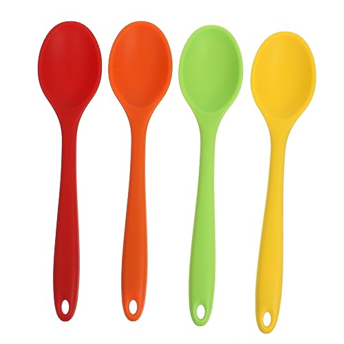 TOPBATHY 4piezas Cucharas Sopera De Silicona Cucharas Para Cocina Diseño Simple Mango Ergonómico